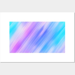 Pastel Gradient Cyan Sky - Abstract Geometric Pattern Posters and Art